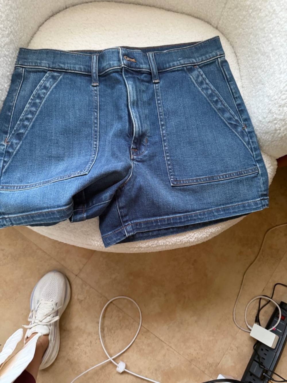 J. Crew Women's Denim Patch-Pocket Shorts in Blue